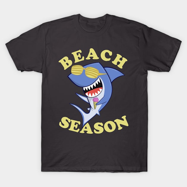 Beach Season funny shark with ice cream T-Shirt by Dan66